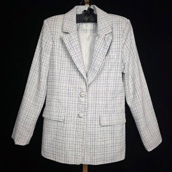 Avec Les Filles Women's Whipstitch Tweed Blazer M - Picture 1 of 15